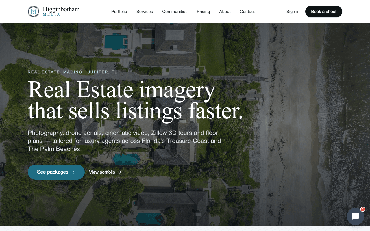 Screenshot of the Hig.Media homepage